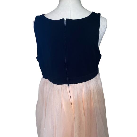 Torrid Tule Skirt Skater Dress Colorblock Sleeveless Pink and Black size 14 - Picture 6 of 13